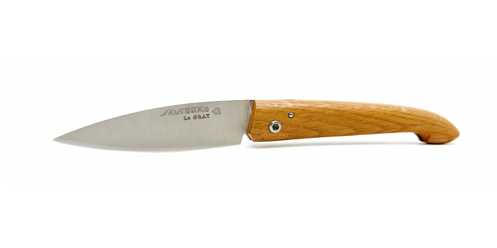 le Grat folding knife with oak handle