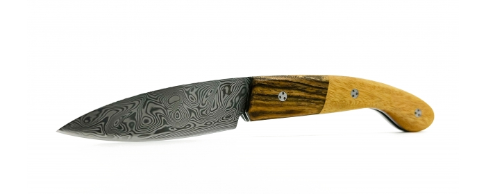 Couteau l'Ariégeois Bocote Osage système damas